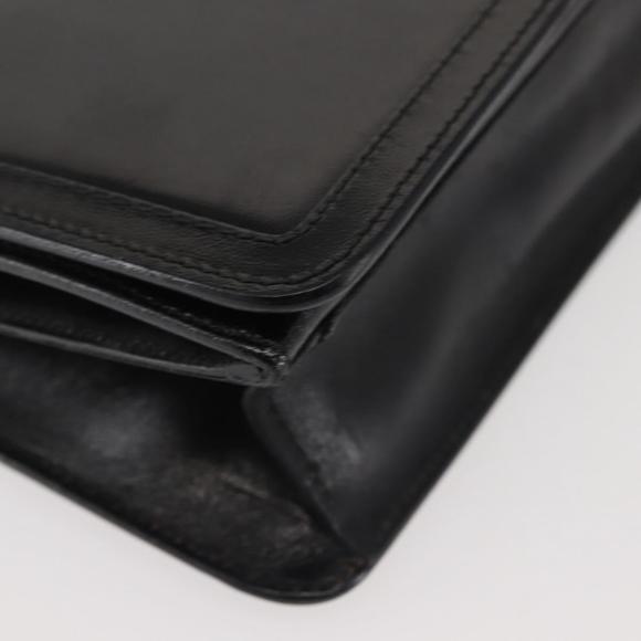 BALLY Wallet Chain Shoulder Bag Leather Black Gold Auth BA4808 - Picture 9 of 16